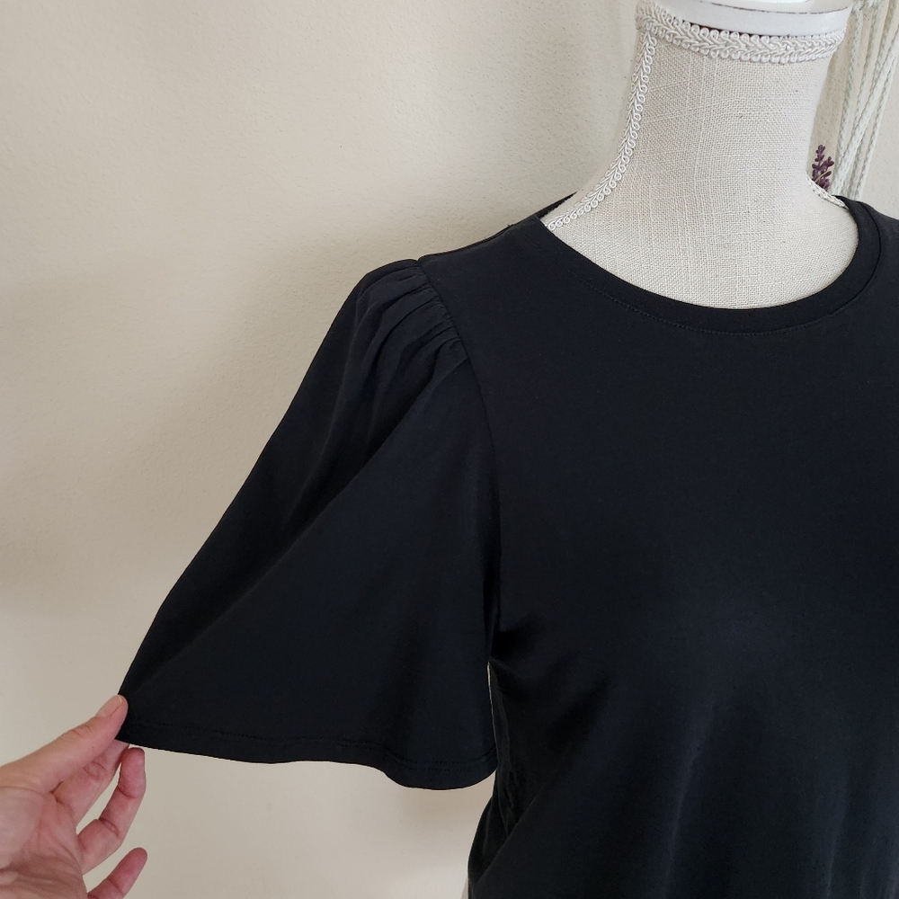 Paige Black Sigrid Puff Sleeve Tee Shirt Size XS NWT $119 - Picture 5 of 12